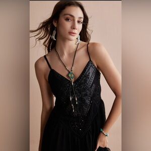 H&M Black Embroidered Dress
